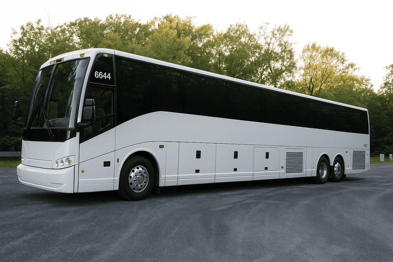 exterior of Asheville Minibus Company coach bus