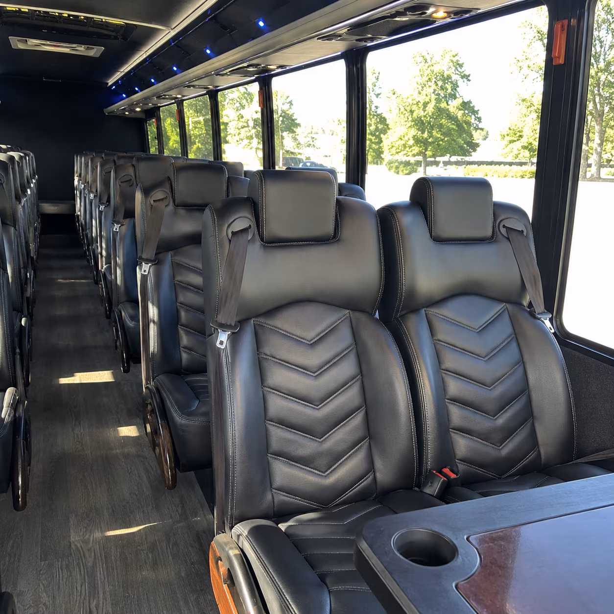 asheville 25 passenger minibus interior