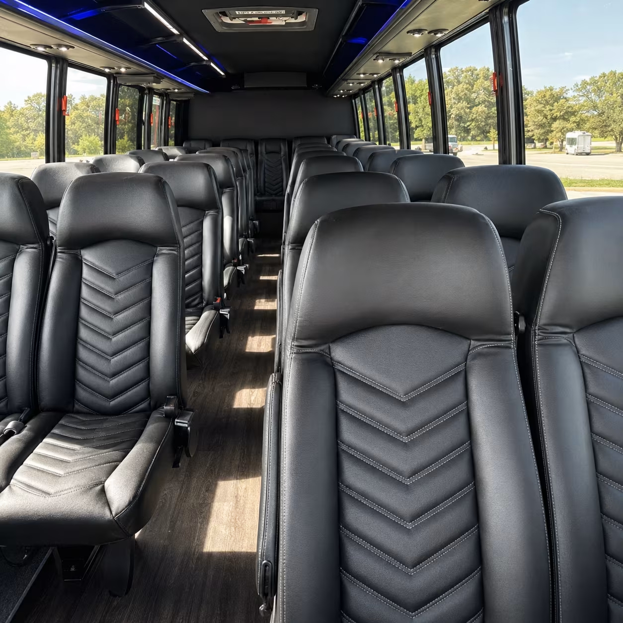 asheville 28 passenger minibus inside