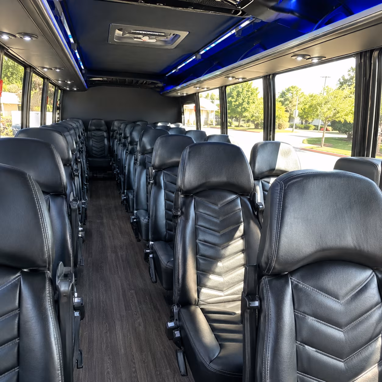 asheville 30 passenger minibus interior