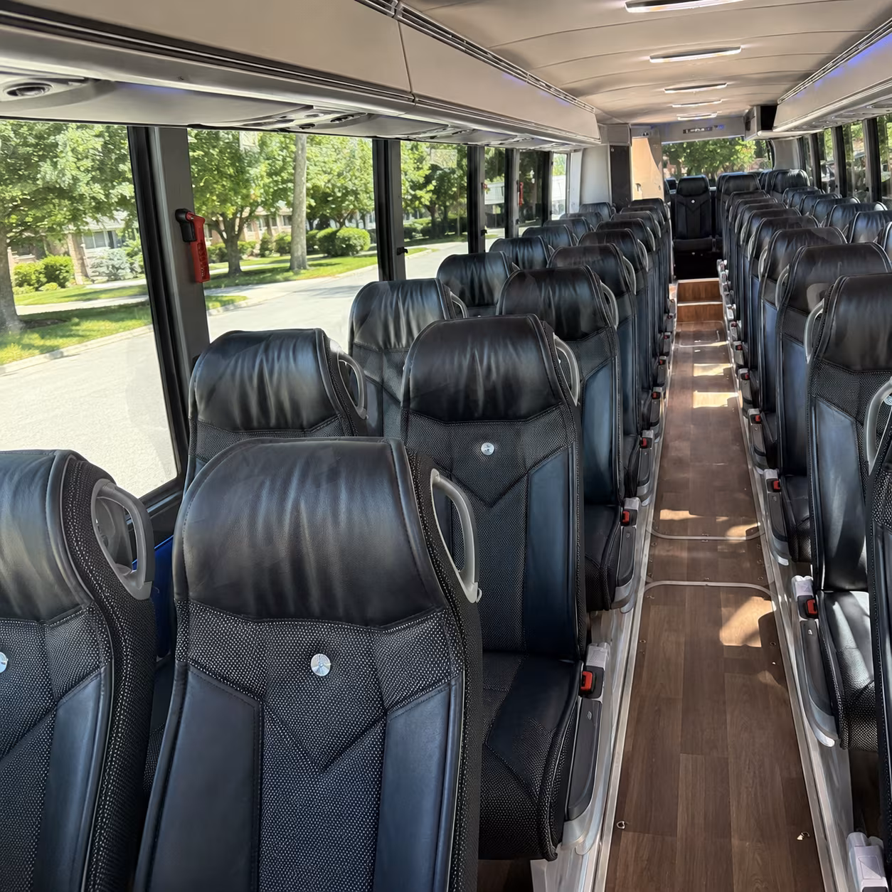 asheville 40 passenger charter bus inside