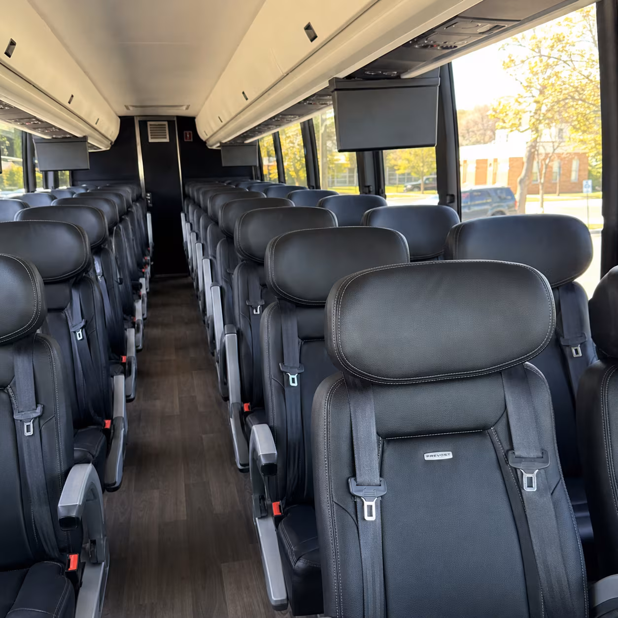 asheville 45 passenger charter bus inside
