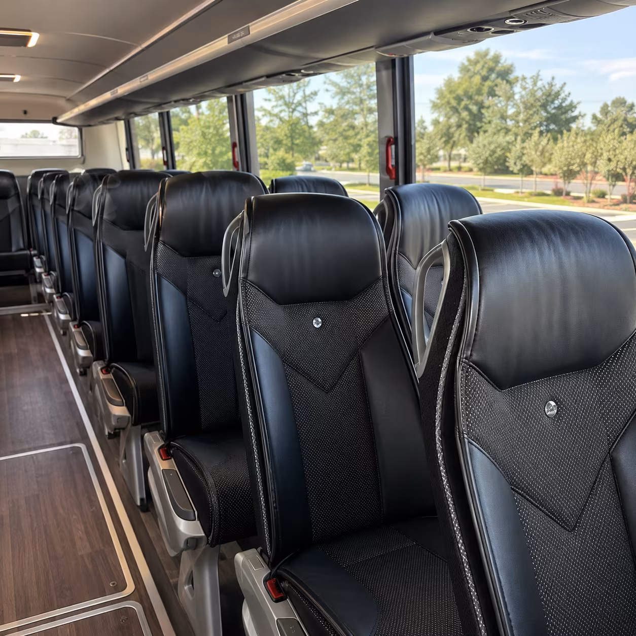 asheville 45 passenger charter bus interior