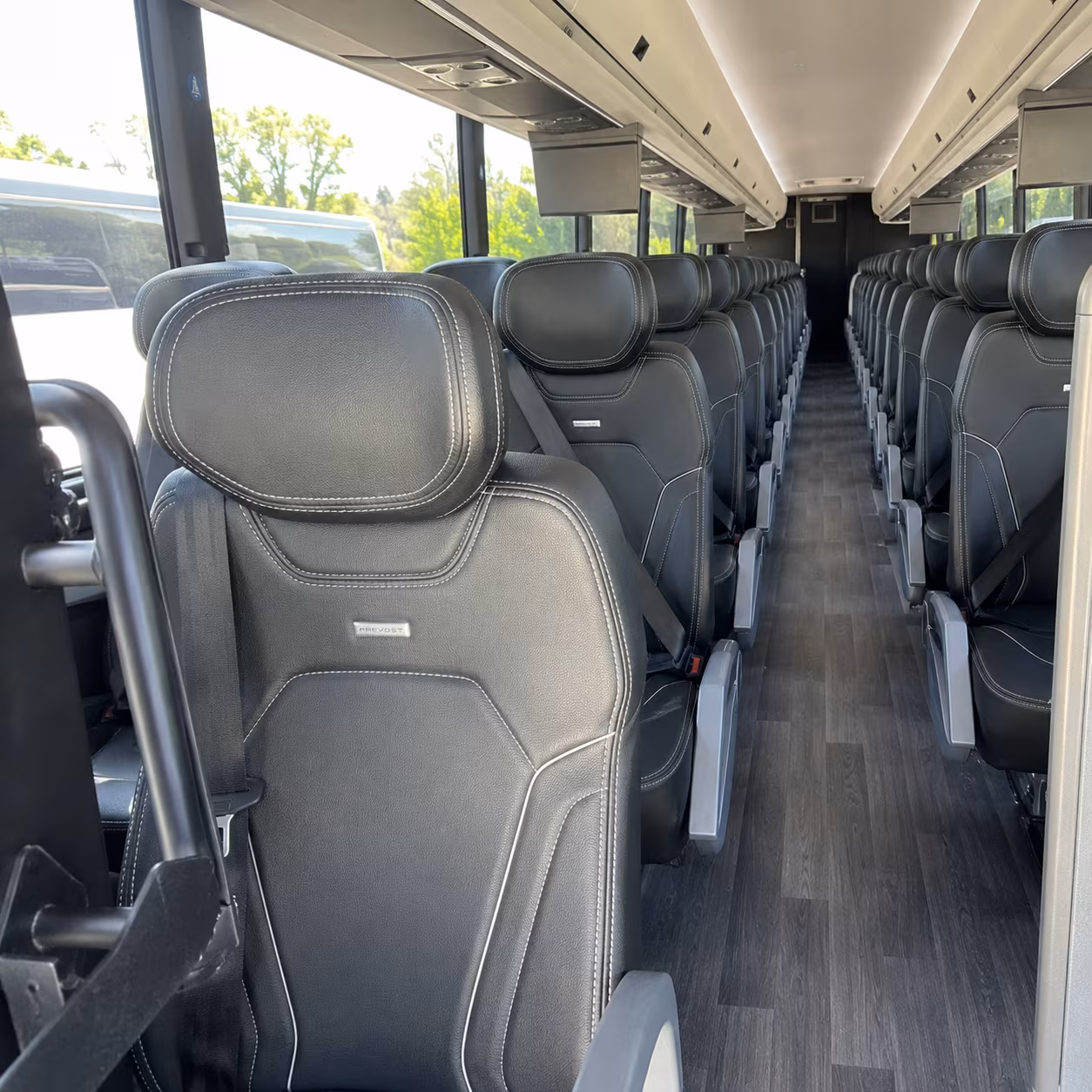 asheville 47 passenger charter bus interior