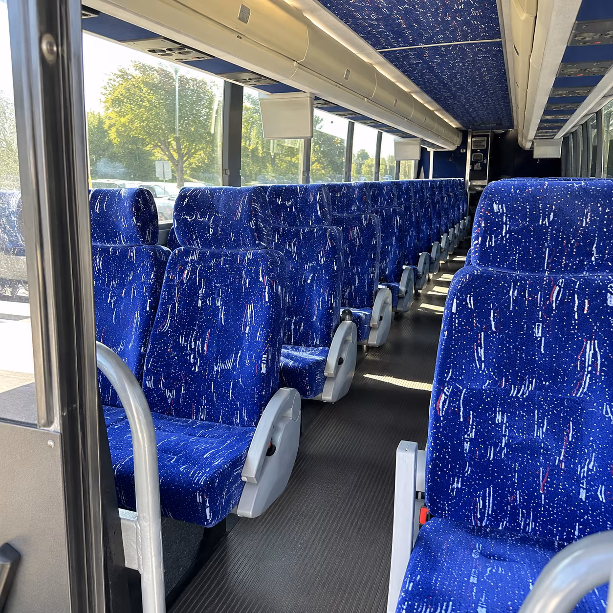 asheville 50 passenger charter bus inside