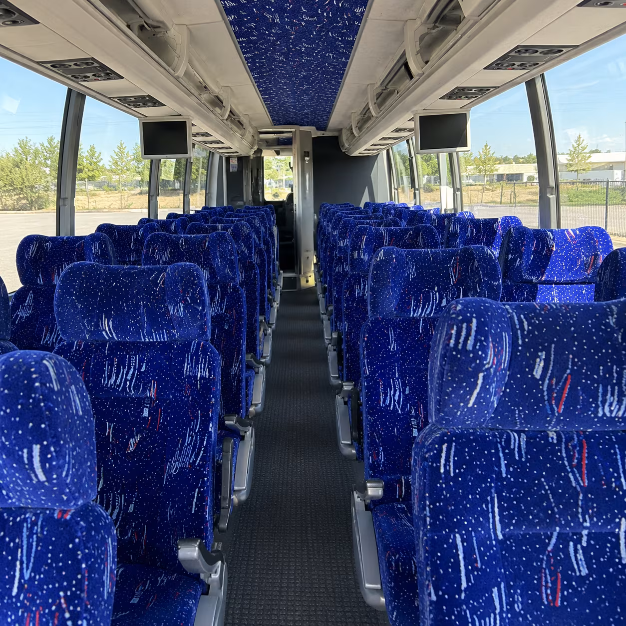 asheville 54 passenger charter bus interior